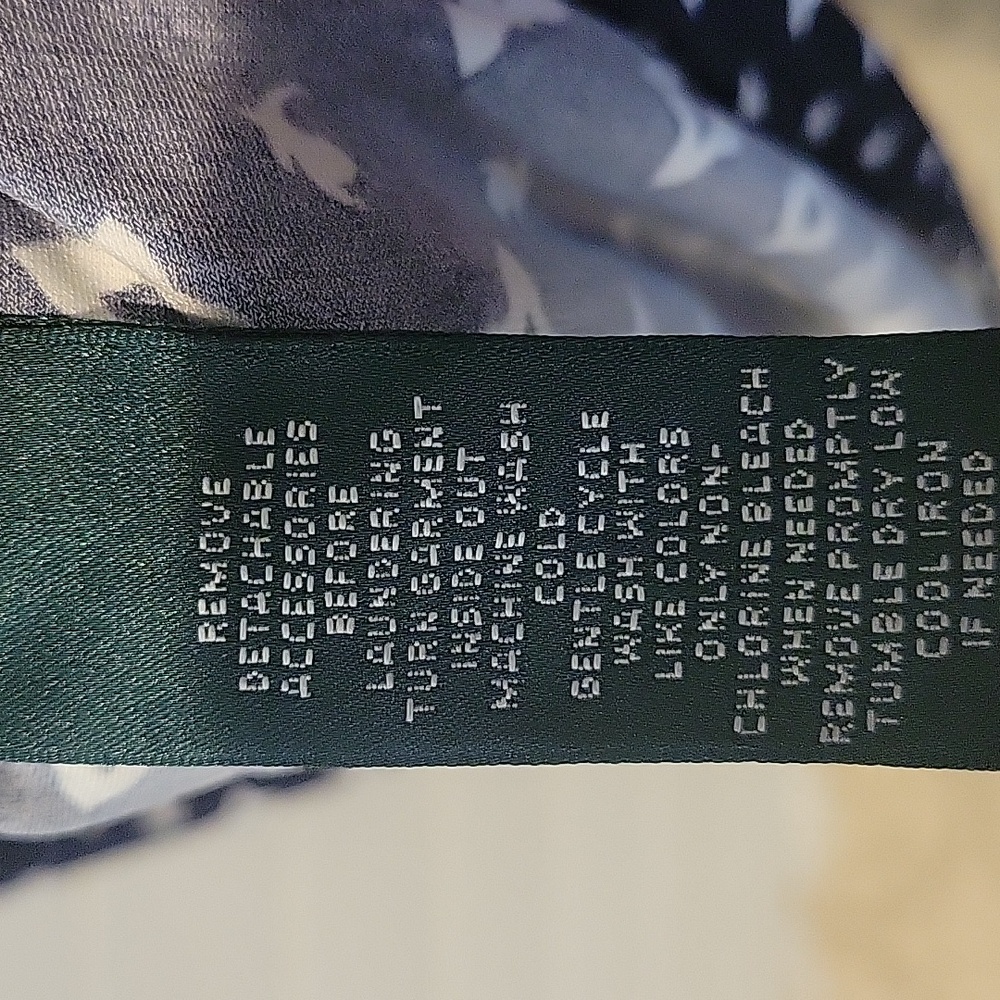 LAUREN RALPH LAUREN RUCHED DRESS  XL  NAVY/WHITE - Picture 10 of 14